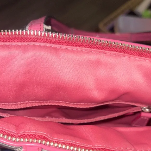 Coach Y2K Fuchsia Quilted Nylon Monogram Tote Bag